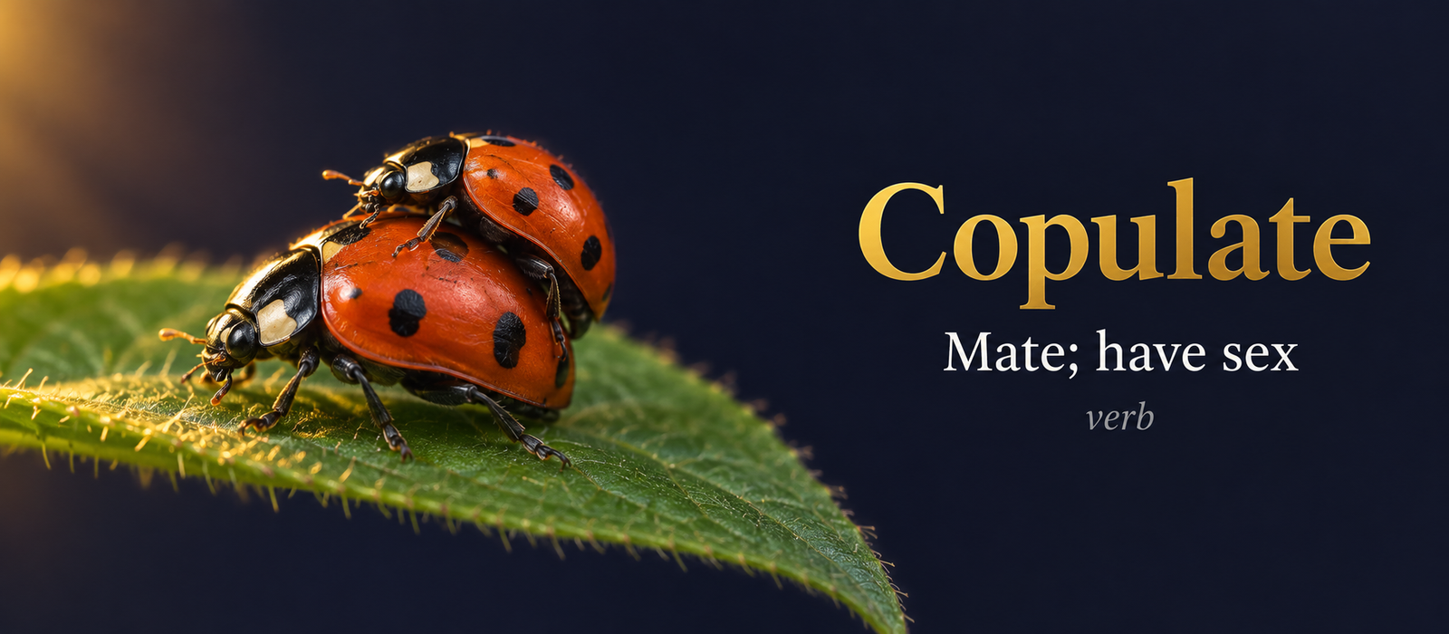 Copulate (يتزاوج) — illustrated meaning of the English word Copulate on GL Dictionary