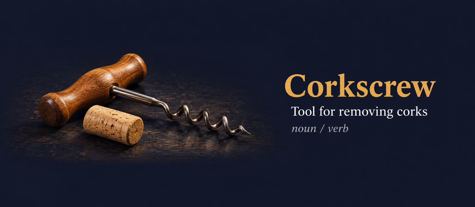 صورة توضيحية لمعنى كلمة Corkscrew (فتّاحة فلين)