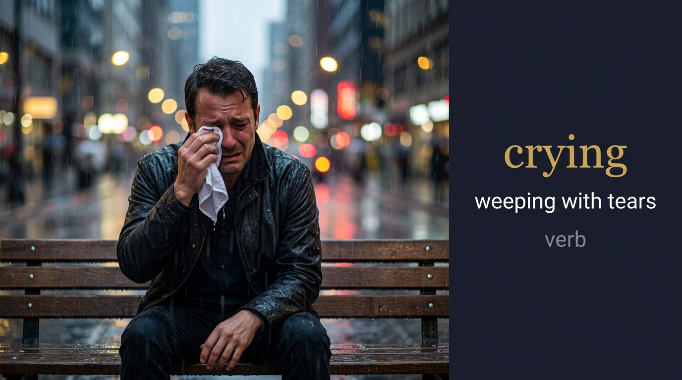 صورة توضيحية لمعنى كلمة Crying (حالة البكاء المستمر)