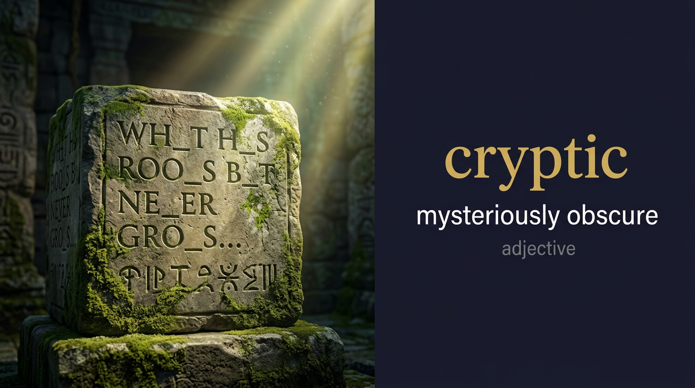 صورة توضيحية لمعنى كلمة Cryptic (غامض أو مُشفر)