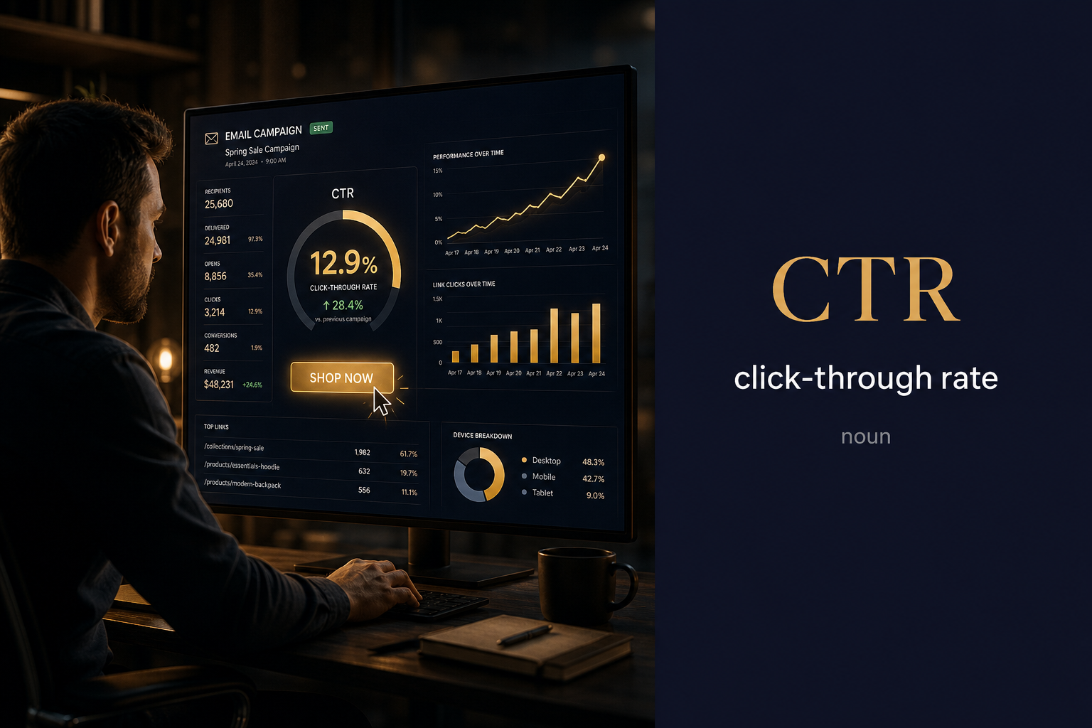 صورة توضيحية لمعنى كلمة CTR (معدل النقر أو CTR)