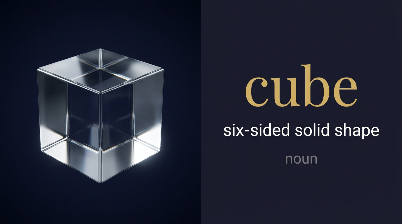 صورة توضيحية لمعنى كلمة Cube (شكل هندسي مكعب)