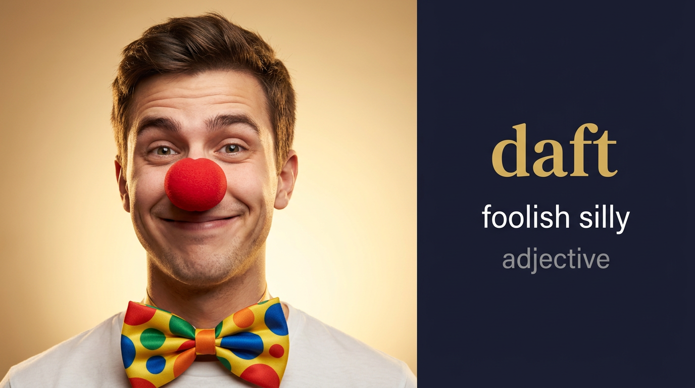 Daft (سخيف ومُتهور) — illustrated meaning of the English word Daft on GL Dictionary