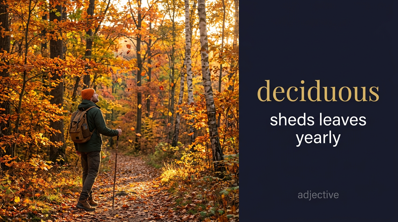 Deciduous (نباتات تسقط أوراقها) — illustrated meaning of the English word Deciduous on GL Dictionary