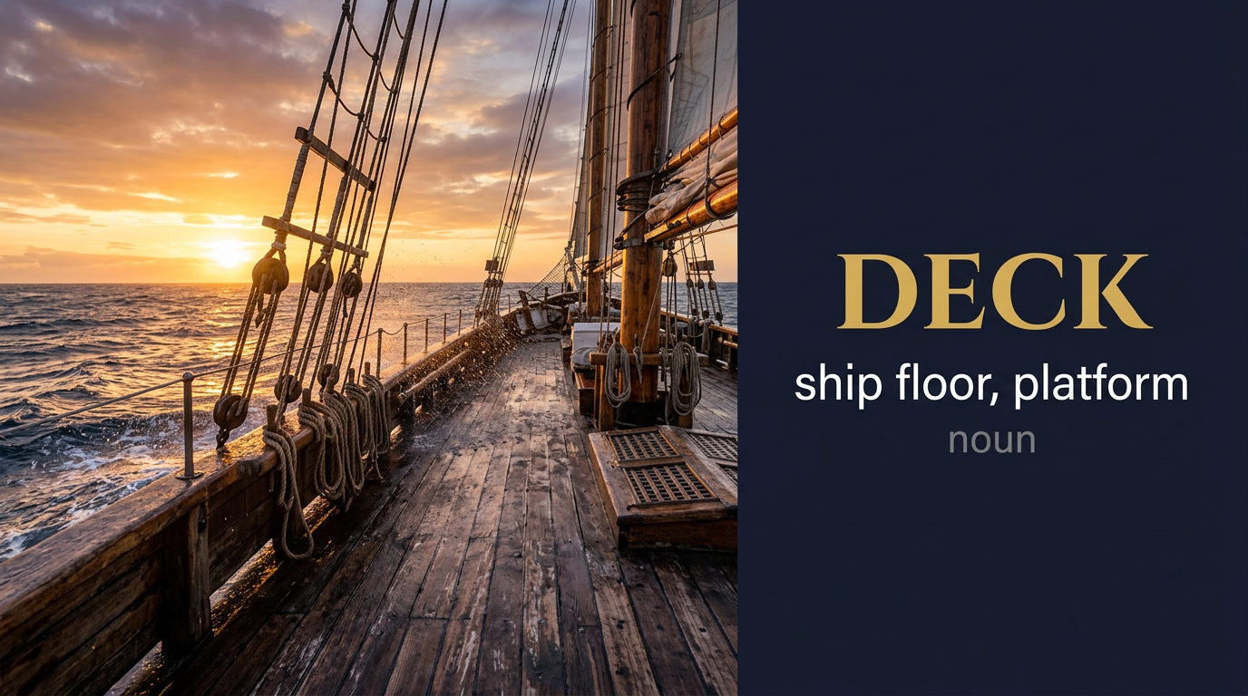 Deck (سطح السفينة) — illustrated meaning of the English word Deck on GL Dictionary