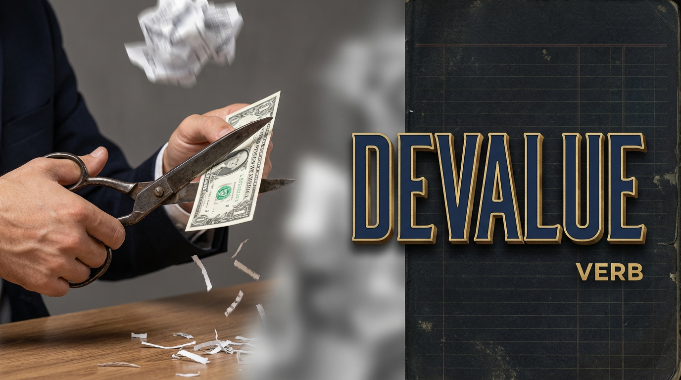 صورة توضيحية لمعنى كلمة Devalue (يُقلل من القيمة)