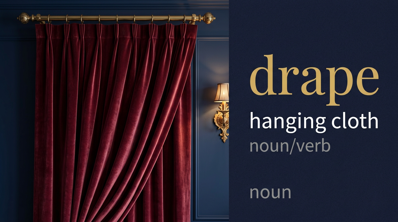 صورة توضيحية لمعنى كلمة Drape (يُغطي أو يُزين)