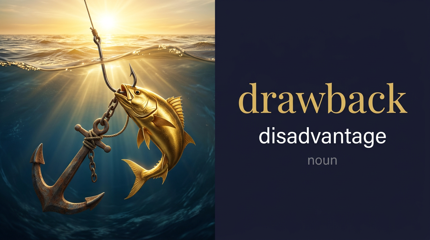 صورة توضيحية لمعنى كلمة Drawback (عيب أو نقص)