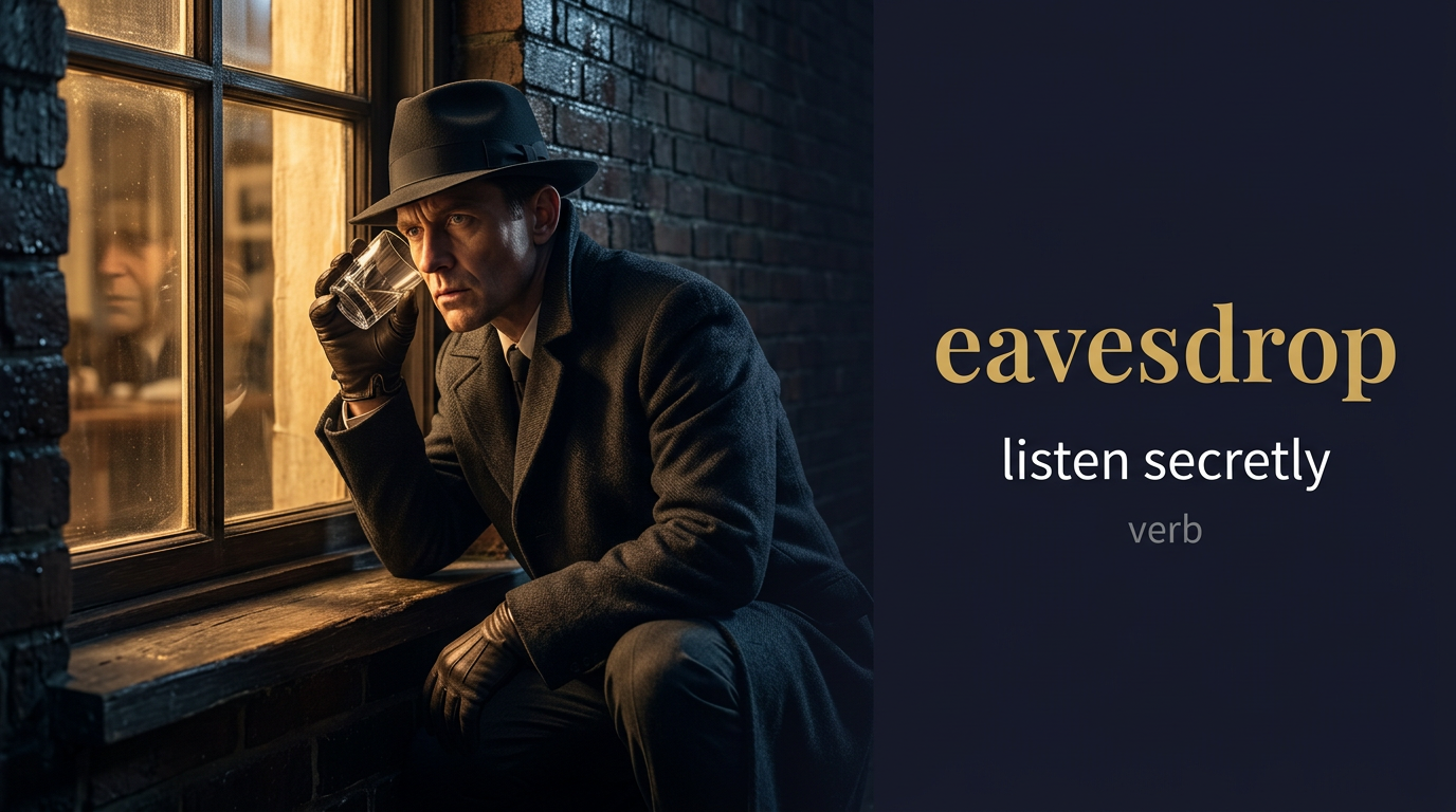 صورة توضيحية لمعنى كلمة Eavesdrop (التنصت أو التسمع)