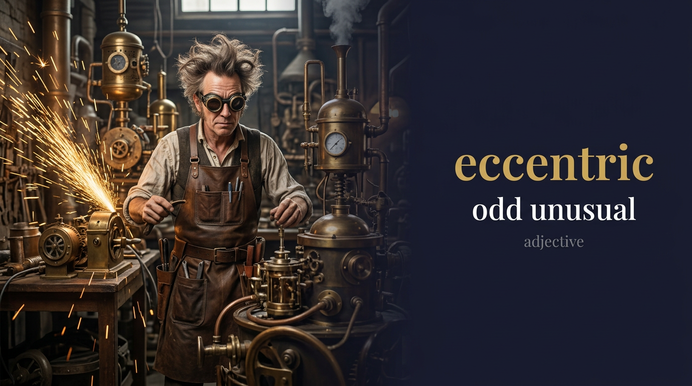Eccentric (شخص غريب الأطوار) — illustrated meaning of the English word Eccentric on GL Dictionary