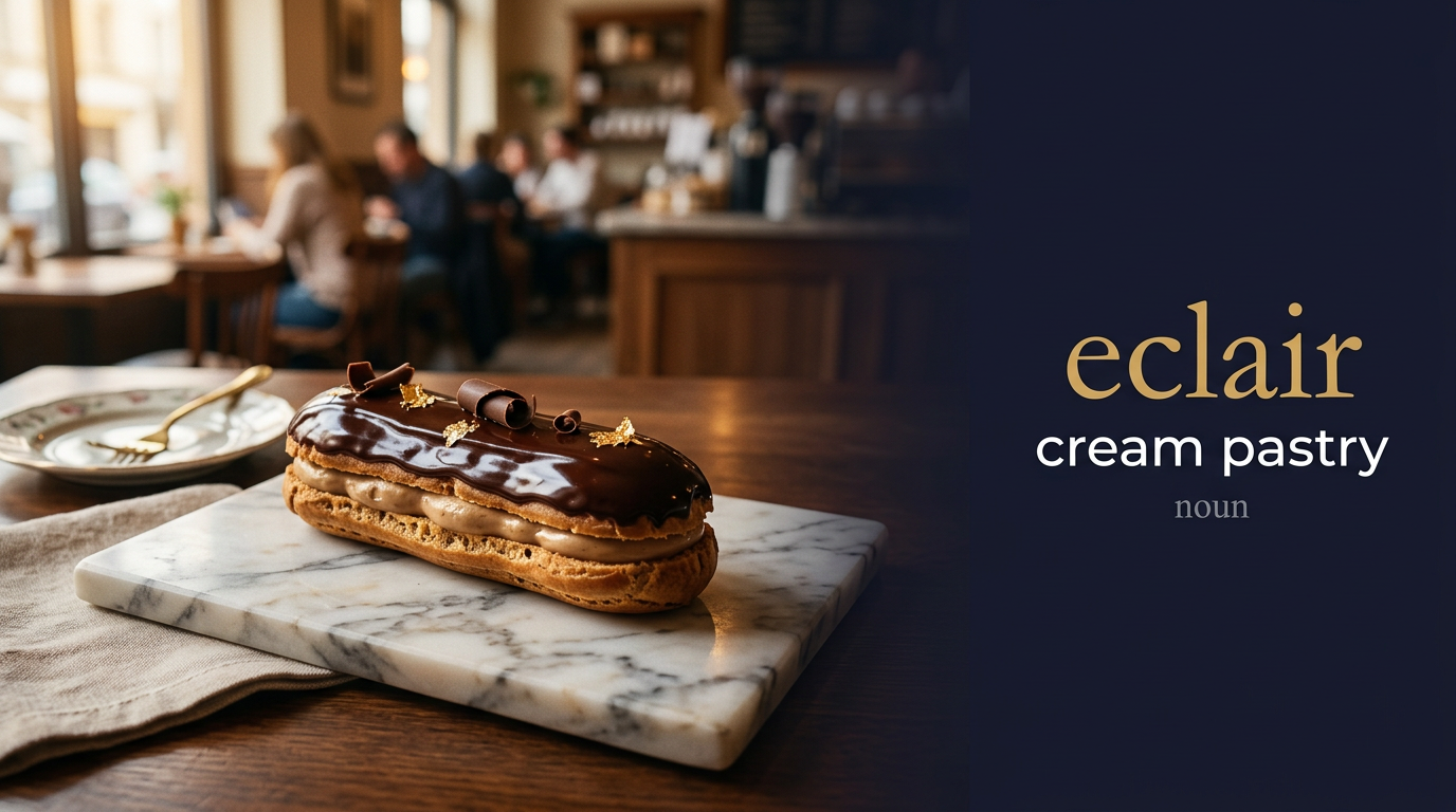 صورة توضيحية لمعنى كلمة Eclair (حلوى الإكلير)