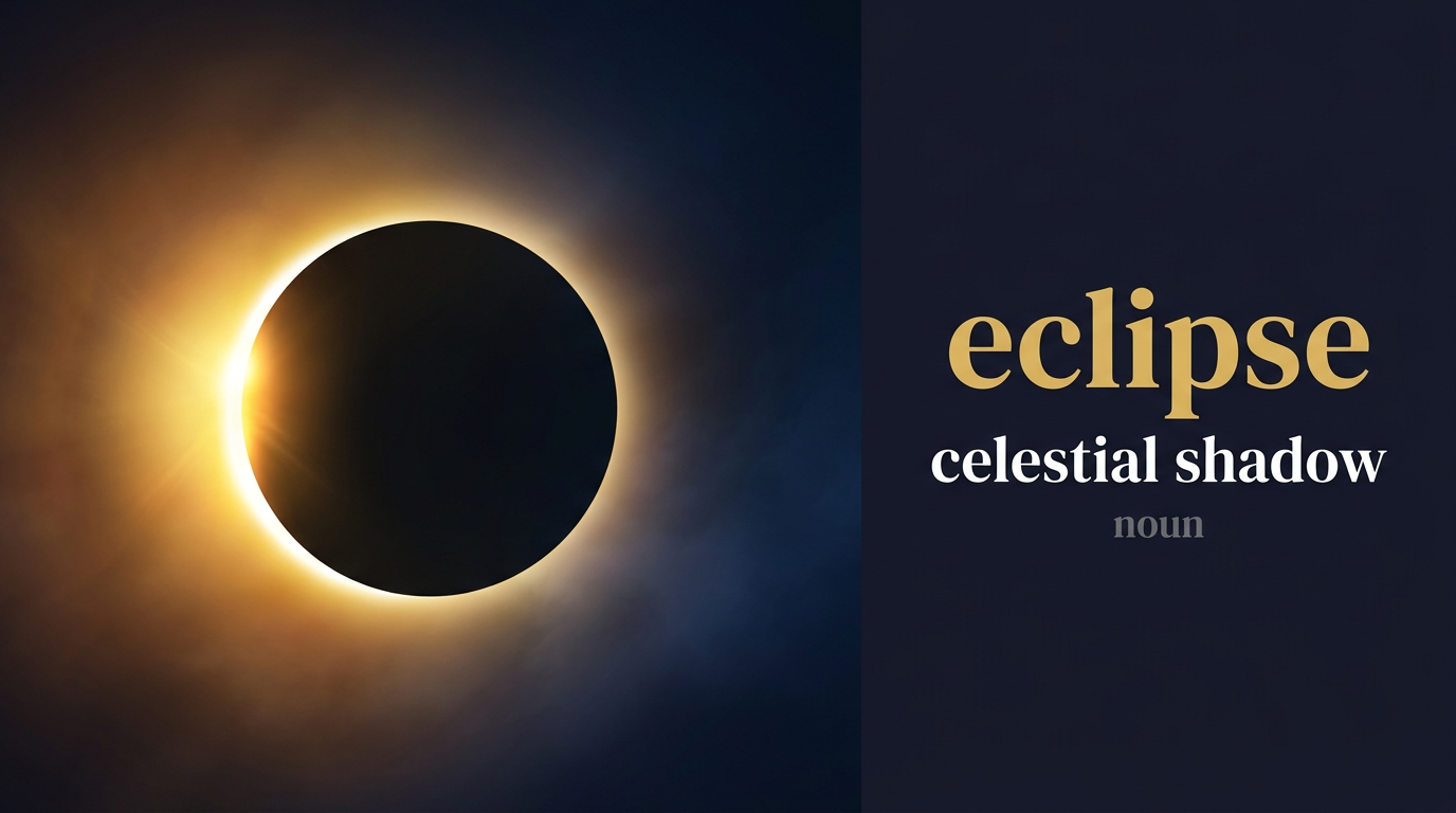 Eclipse (كسوف أو خسوف) — illustrated meaning of the English word Eclipse on GL Dictionary