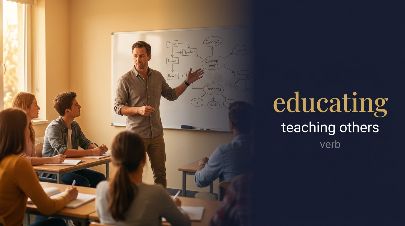 صورة توضيحية لمعنى كلمة Educating (تعليم أو تثقيف)