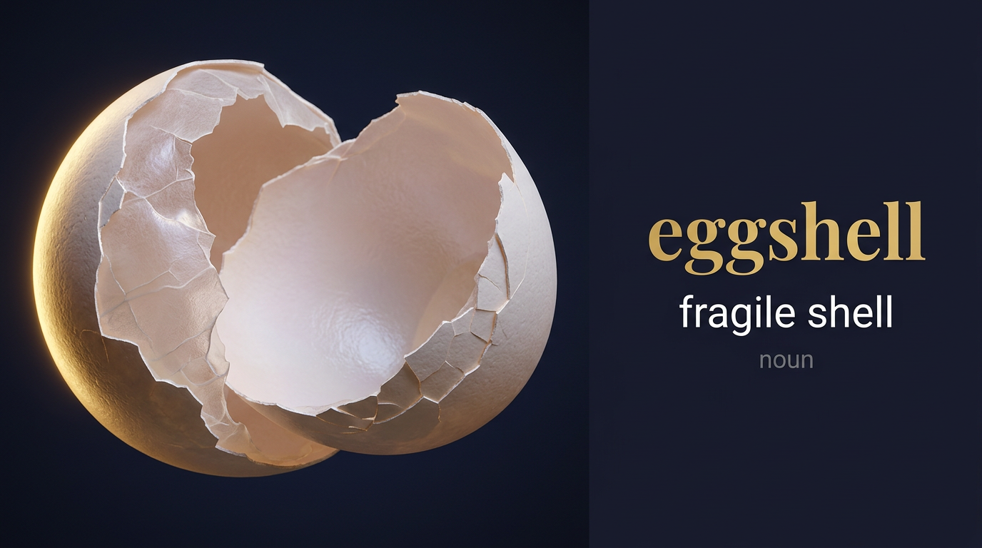 Eggshell (قشرة البيض) — illustrated meaning of the English word Eggshell on GL Dictionary
