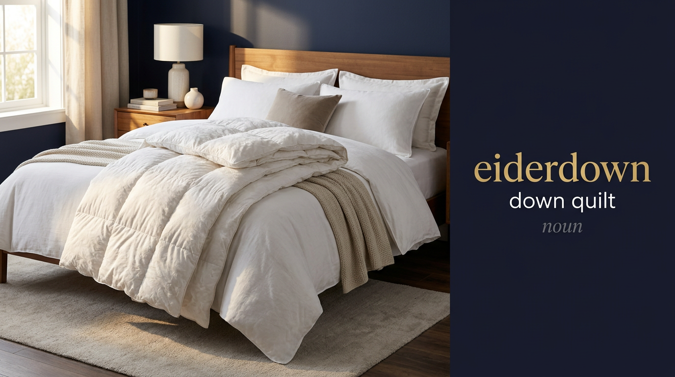 صورة توضيحية لمعنى كلمة Eiderdown (ريش البط)