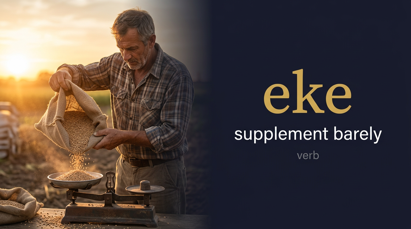 صورة توضيحية لمعنى كلمة Eke (الحصول بصعوبة)