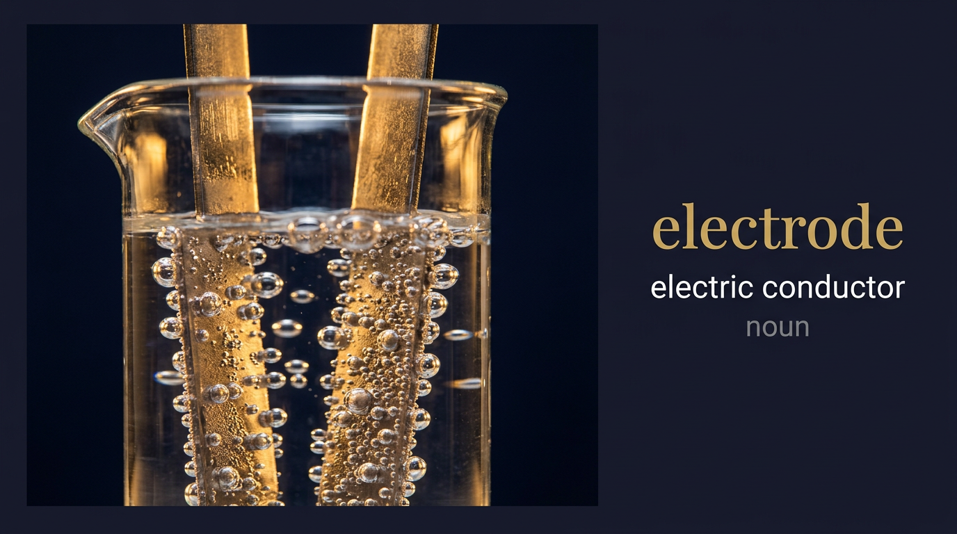 Electrode (قطب كهربائي موصل) — illustrated meaning of the English word Electrode on GL Dictionary