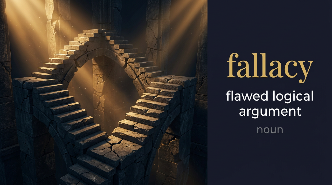 صورة توضيحية لمعنى كلمة Fallacy (مُغالطة)