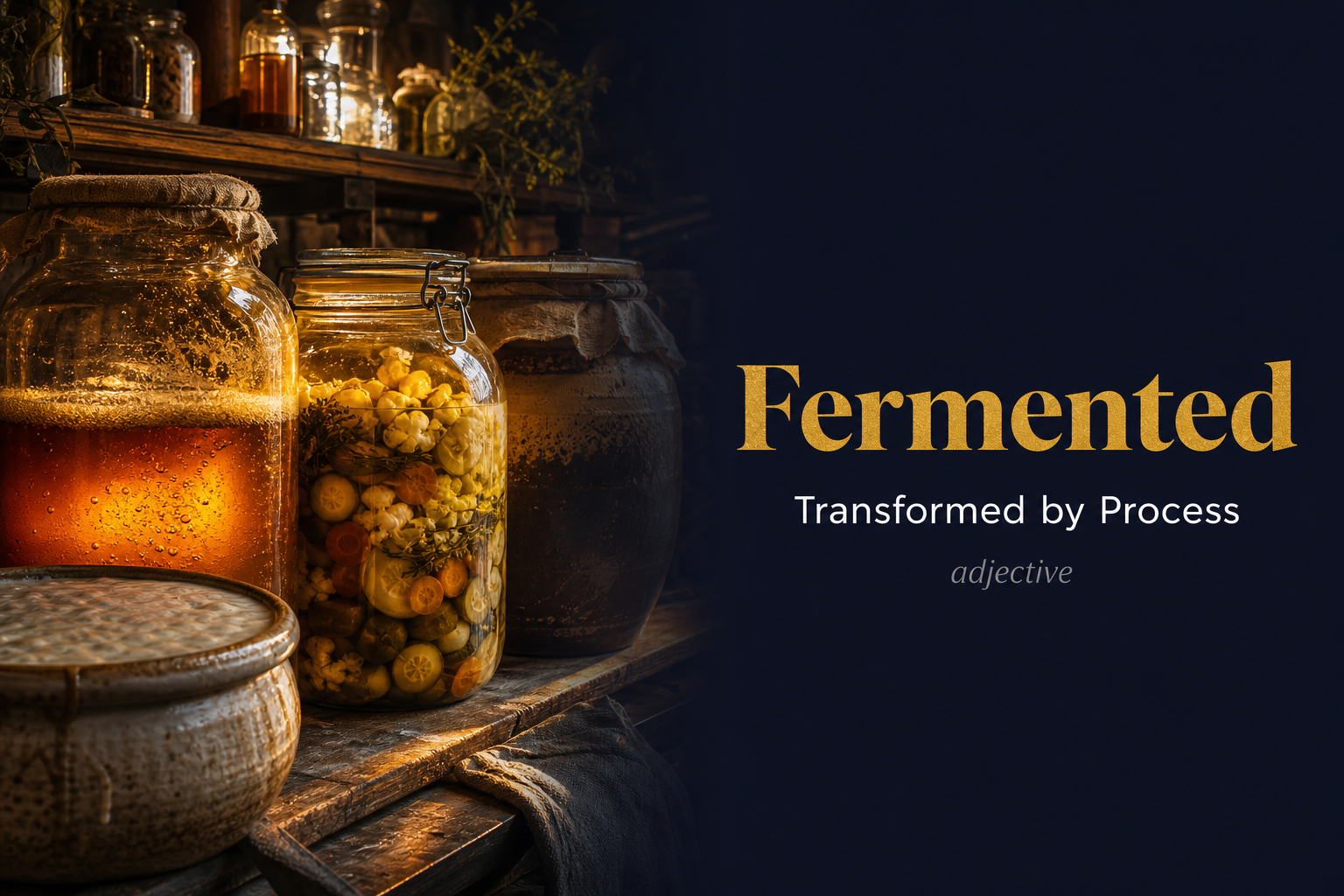 صورة توضيحية لمعنى كلمة Fermented (مُتخمَّر)