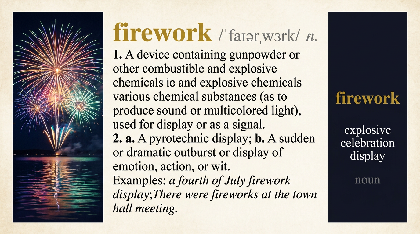 صورة توضيحية لمعنى كلمة Firework (ألعاب نارية)
