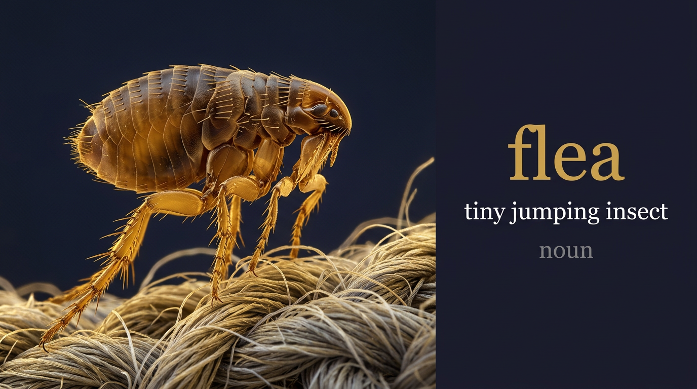 Flea (برغوث) — illustrated meaning of the English word Flea on GL Dictionary