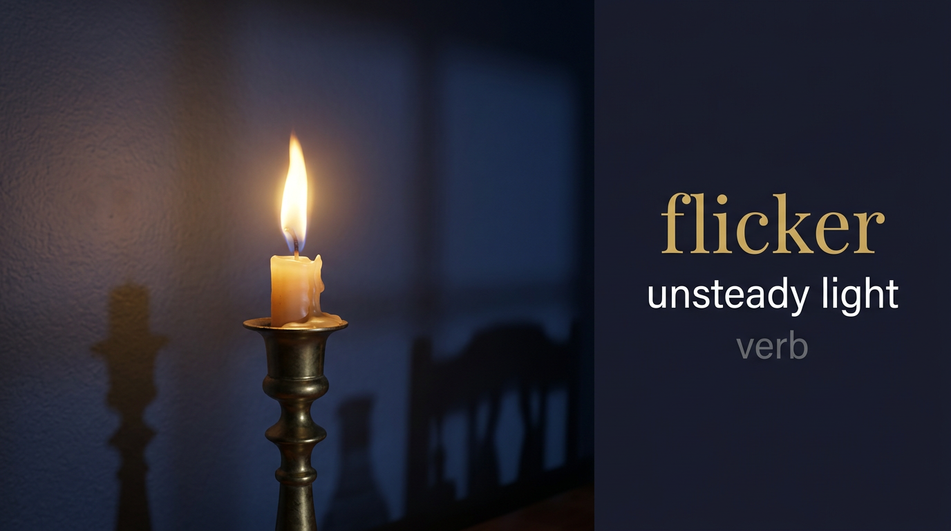 Flicker (وميض) — illustrated meaning of the English word Flicker on GL Dictionary