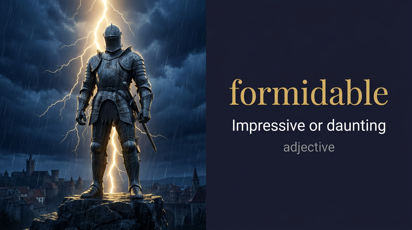 صورة توضيحية لمعنى كلمة Formidable (هائل)