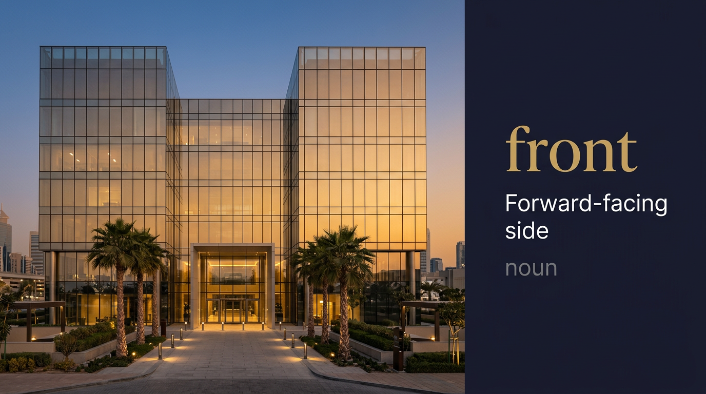 Front (المقدمة) — illustrated meaning of the English word Front on GL Dictionary