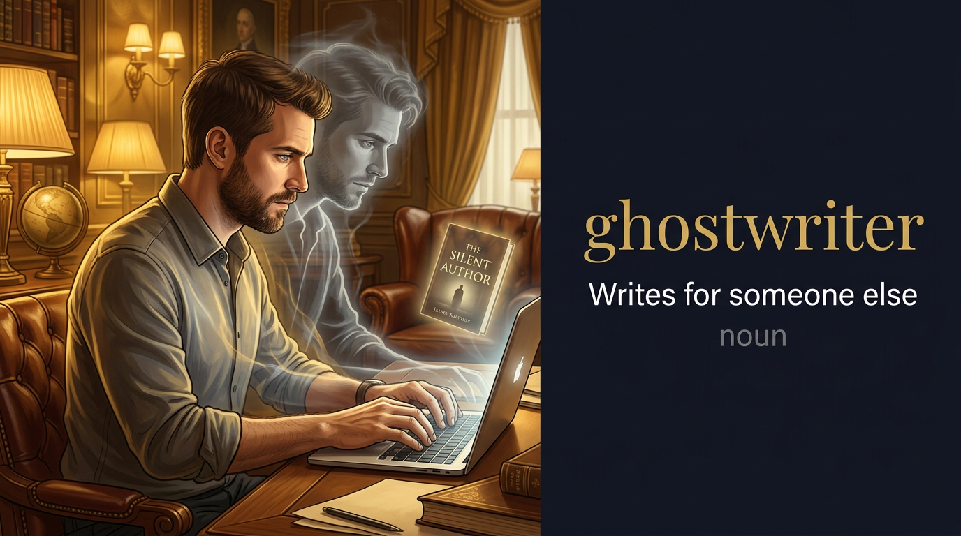 صورة توضيحية لمعنى كلمة Ghostwriter (الكاتب الخفي)