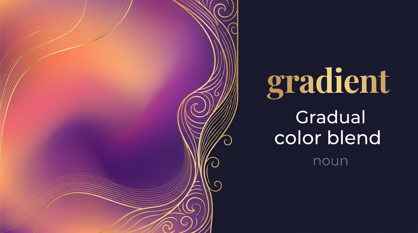 Gradient (التدرج) — illustrated meaning of the English word Gradient on GL Dictionary