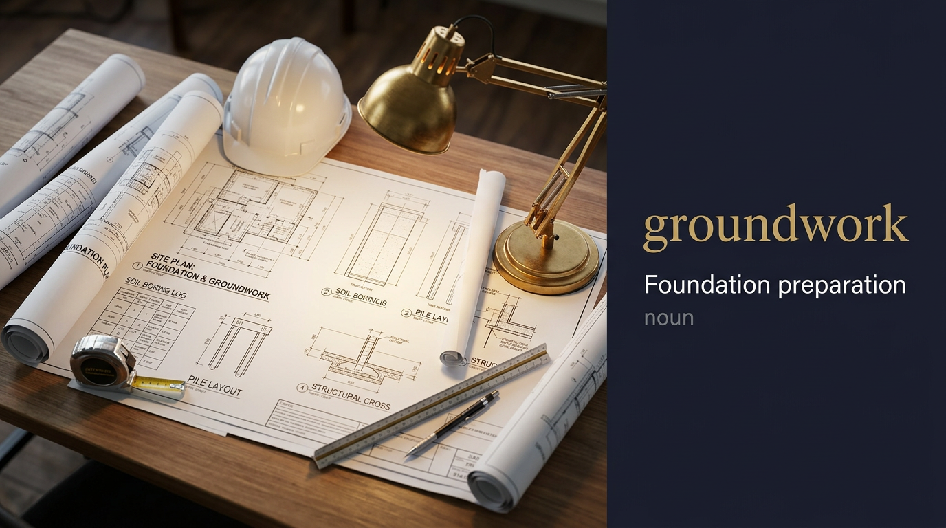 صورة توضيحية لمعنى كلمة Groundwork (الأسس)