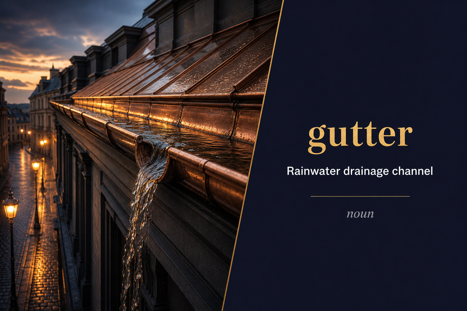 صورة توضيحية لمعنى كلمة Gutter (الميزاب أو البالوعة)