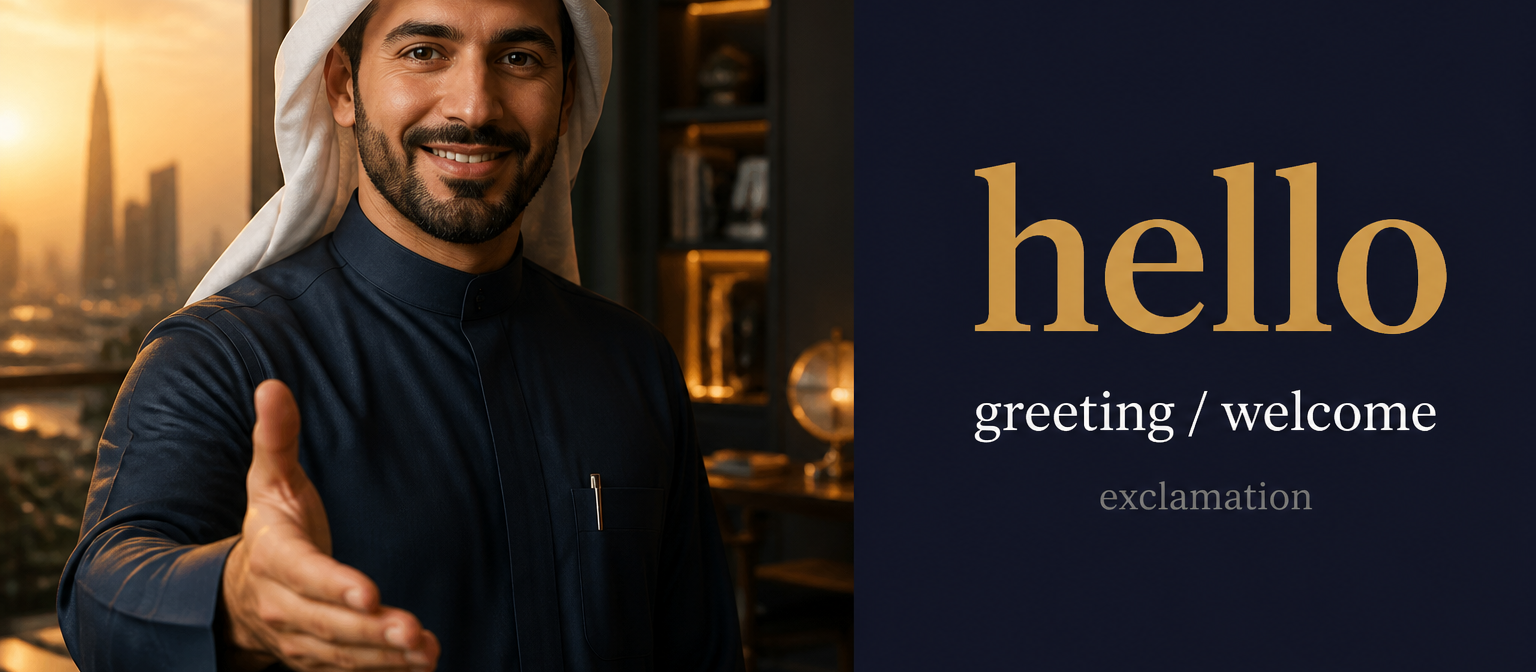 صورة توضيحية لمعنى كلمة Hello (أهلاً / مرحبا)