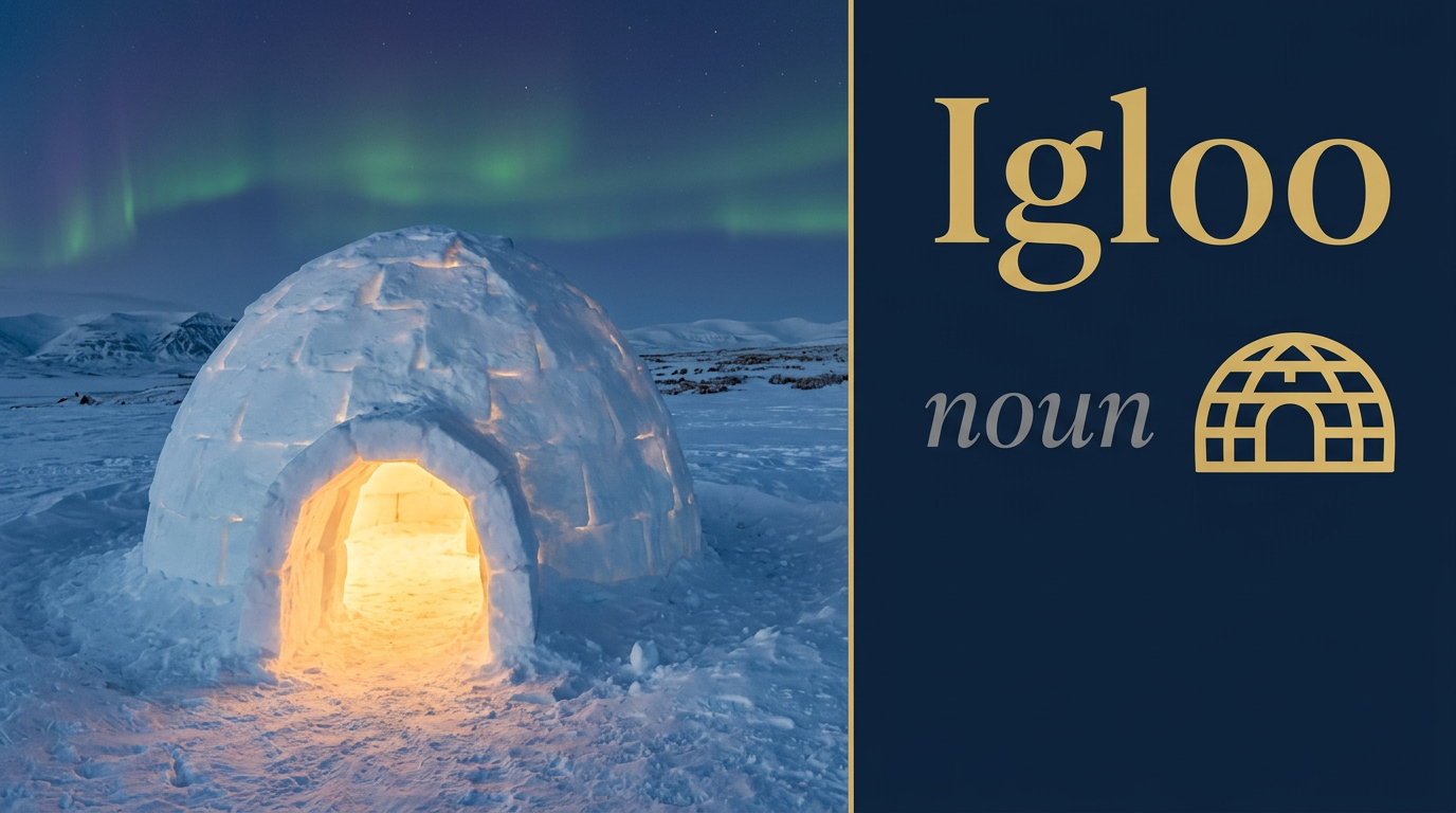 صورة توضيحية لمعنى كلمة Igloo (بيت جليدي)