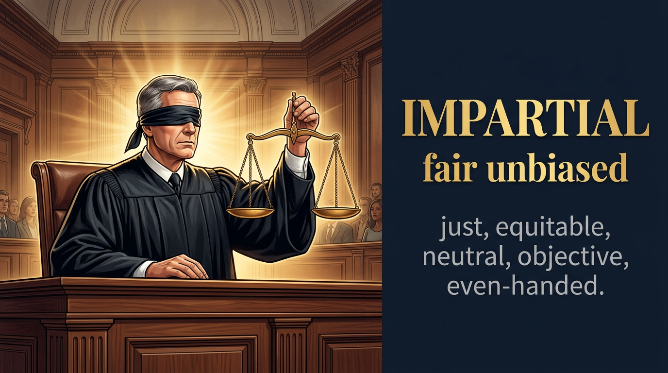 صورة توضيحية لمعنى كلمة Impartial (مُحايد وعادل)
