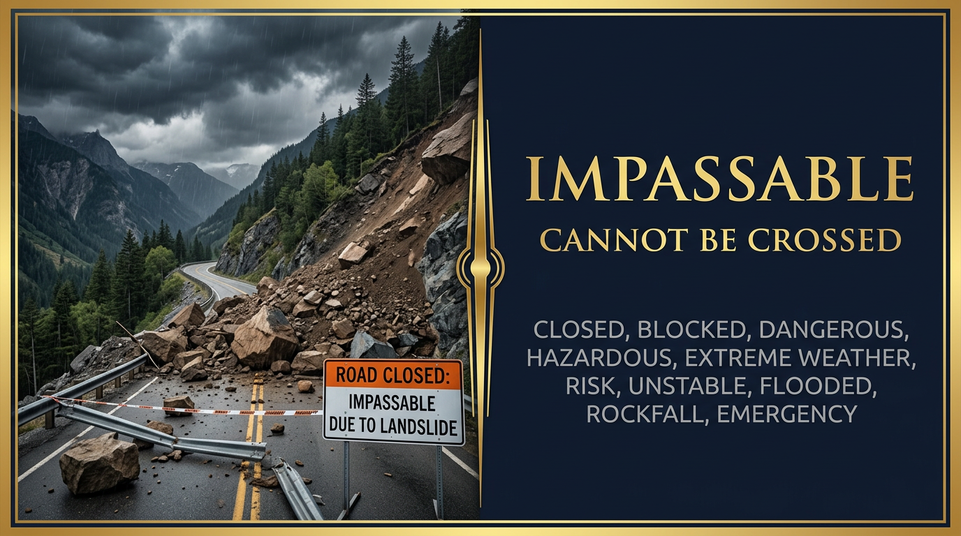 صورة توضيحية لمعنى كلمة Impassable (غير قابل للعبور)