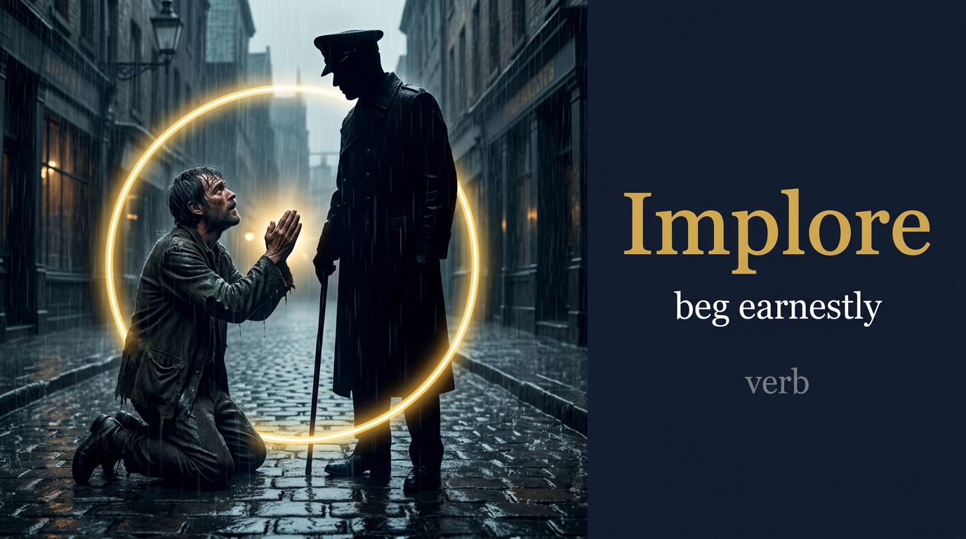 صورة توضيحية لمعنى كلمة Implore (يتوسل ويُناشد)