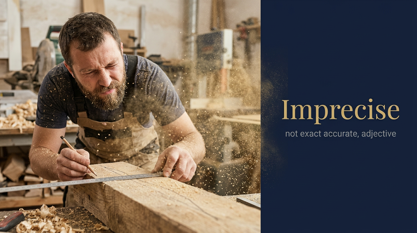 Imprecise (غير دقيق) — illustrated meaning of the English word Imprecise on GL Dictionary