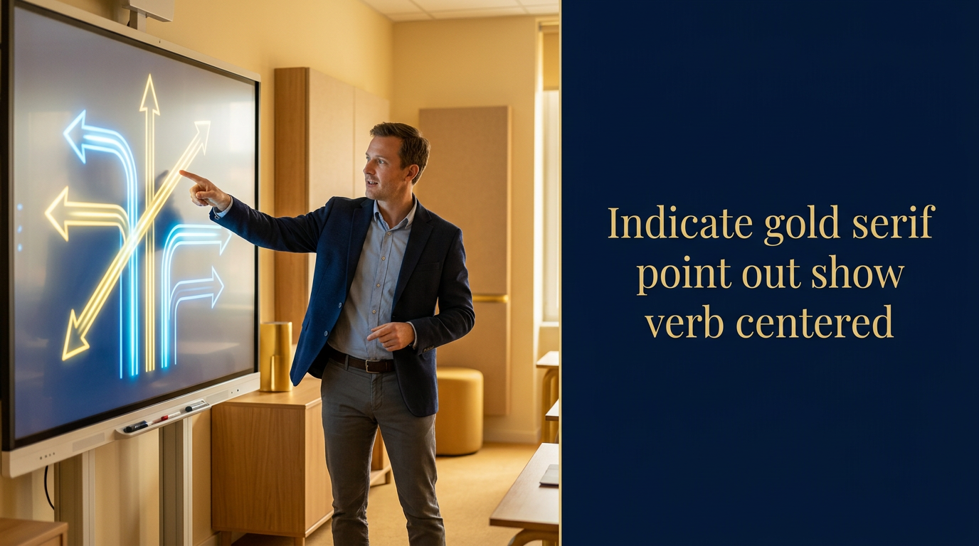 Indicate (يُشير ويُوضح) — illustrated meaning of the English word Indicate on GL Dictionary