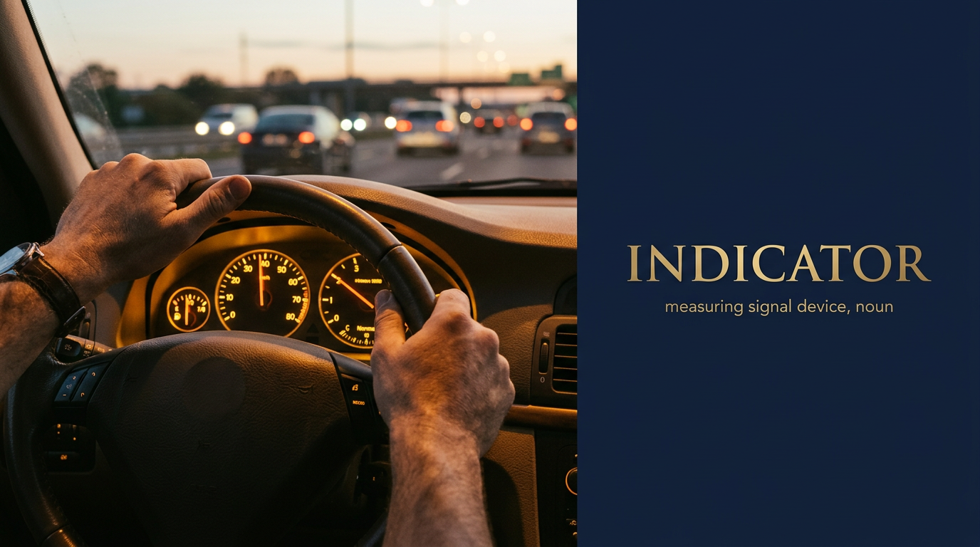 Indicator (مؤشر وعلامة) — illustrated meaning of the English word Indicator on GL Dictionary
