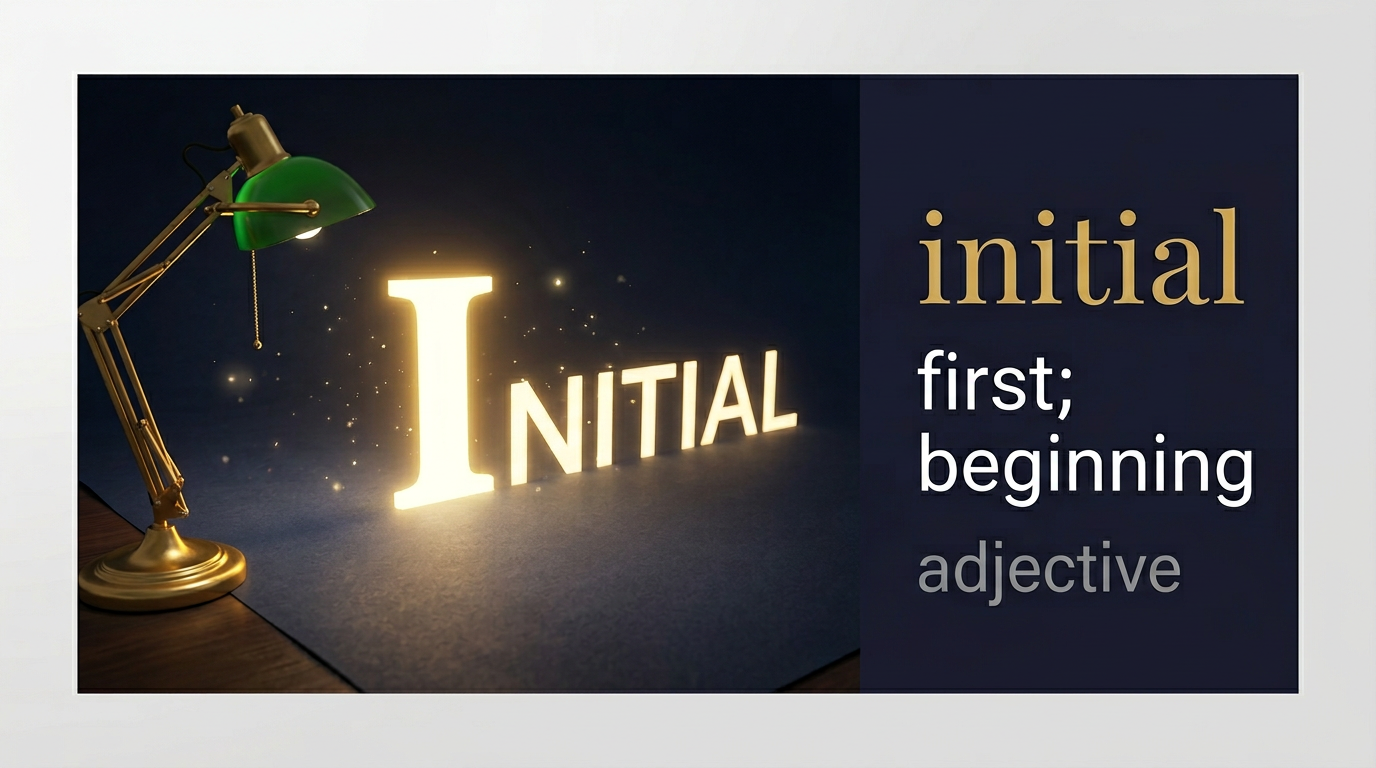 صورة توضيحية لمعنى كلمة Initial (الأولي والابتدائي)