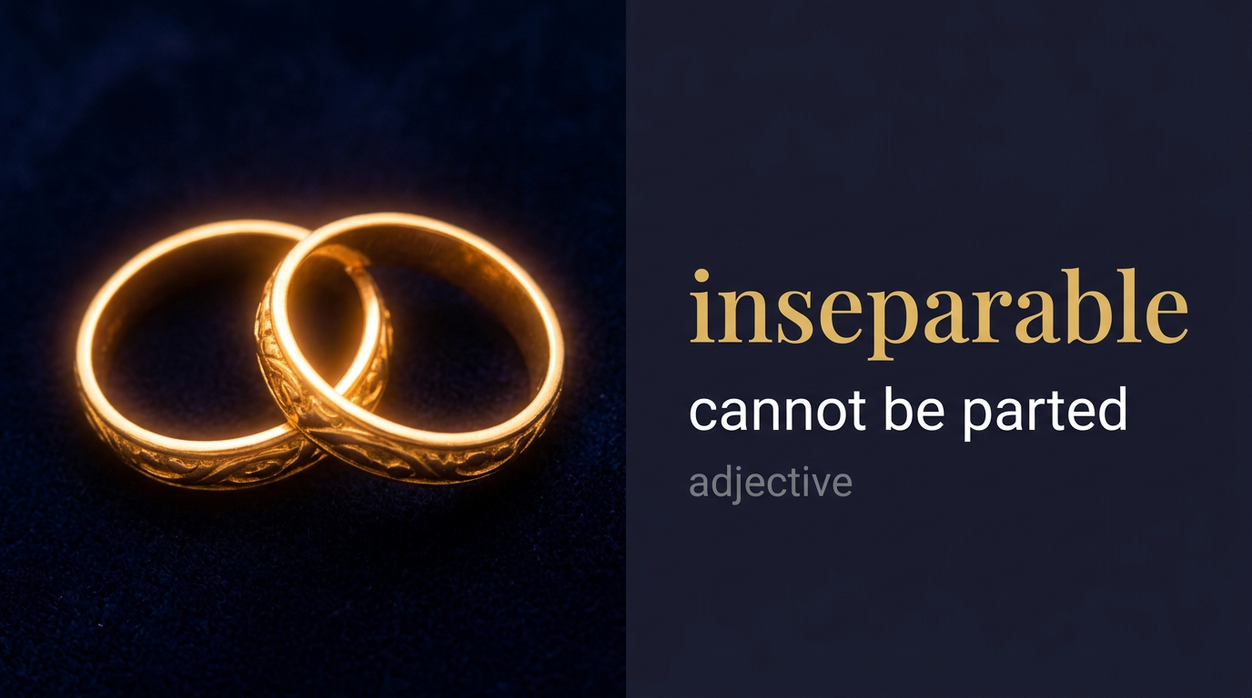Inseparable (لا ينفصل) — illustrated meaning of the English word Inseparable on GL Dictionary