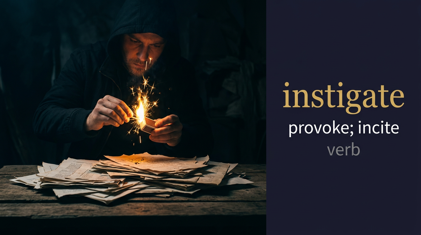 صورة توضيحية لمعنى كلمة Instigate (يُحرض ويُثير)