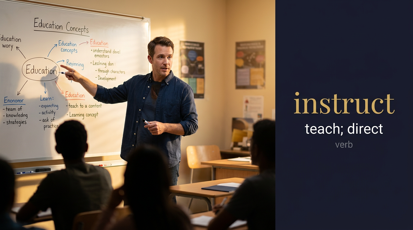 صورة توضيحية لمعنى كلمة Instruct (يُعلم ويُرشد)