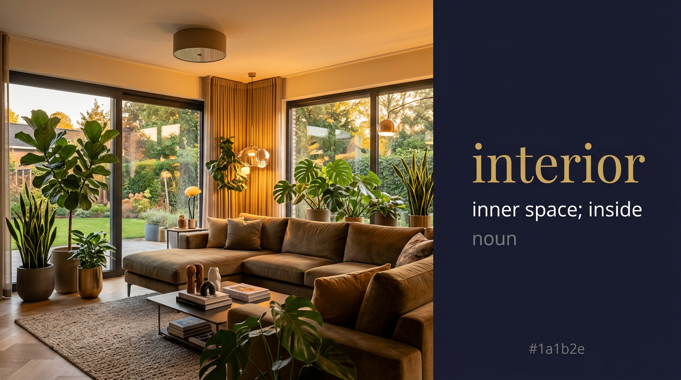Interior (الداخل والجوهر) — illustrated meaning of the English word Interior on GL Dictionary