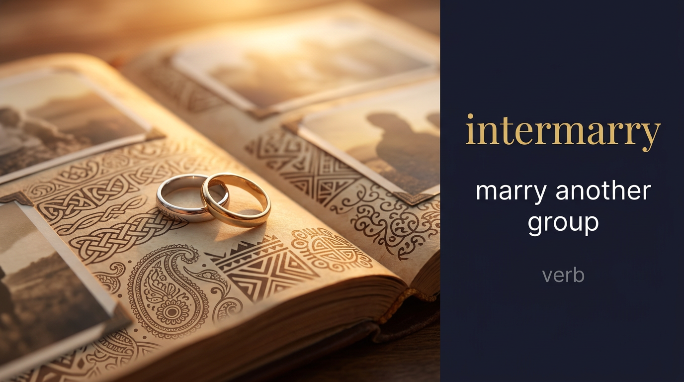 صورة توضيحية لمعنى كلمة Intermarry (يتزاوج بين الجماعات)