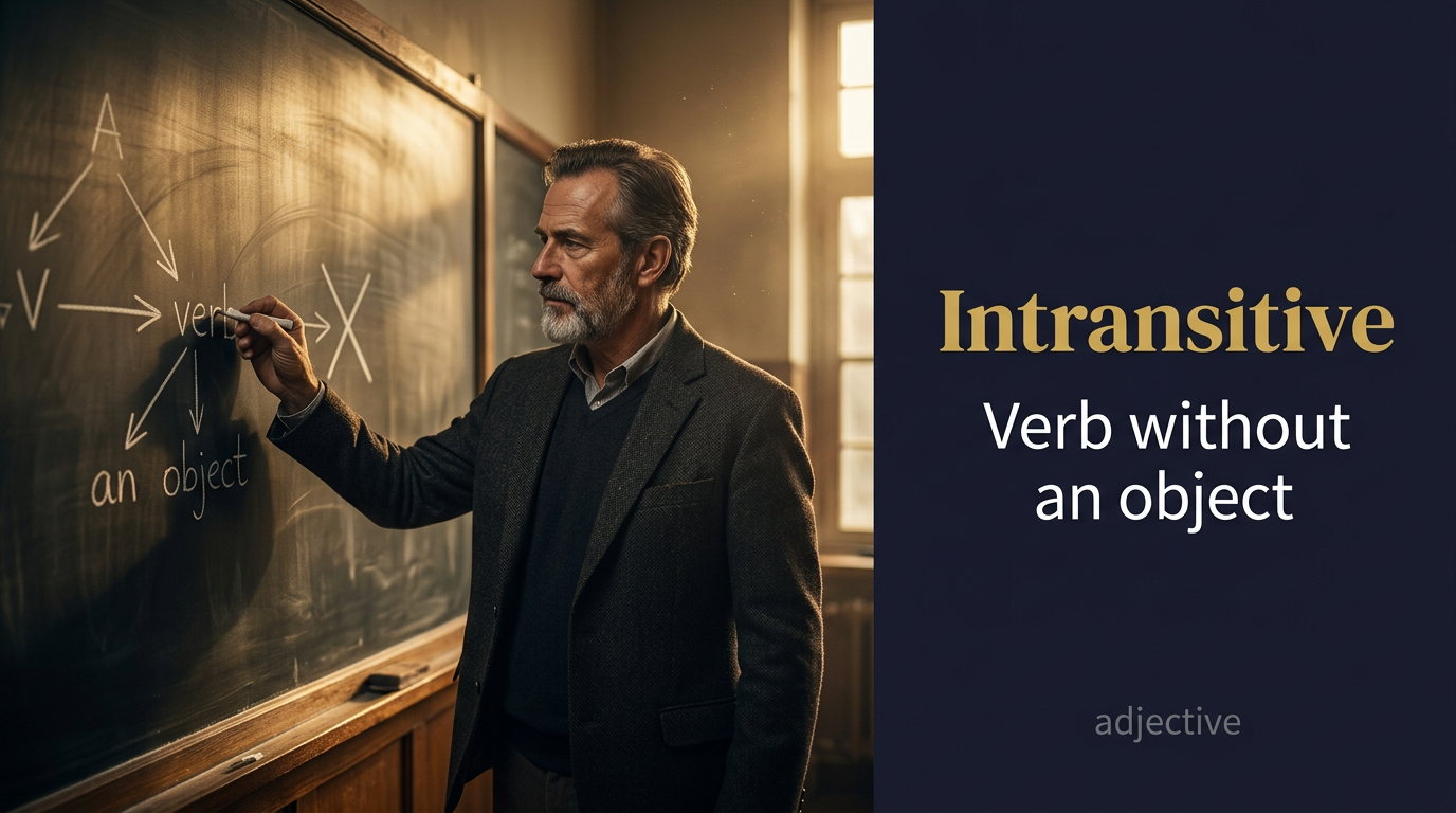 صورة توضيحية لمعنى كلمة Intransitive (غير مُتعدي)