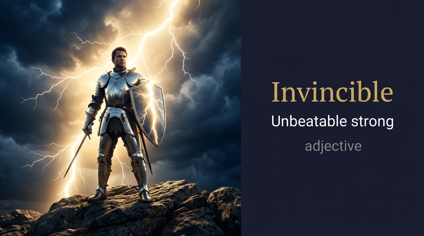 صورة توضيحية لمعنى كلمة Invincible (لا يُقهر وقوي)