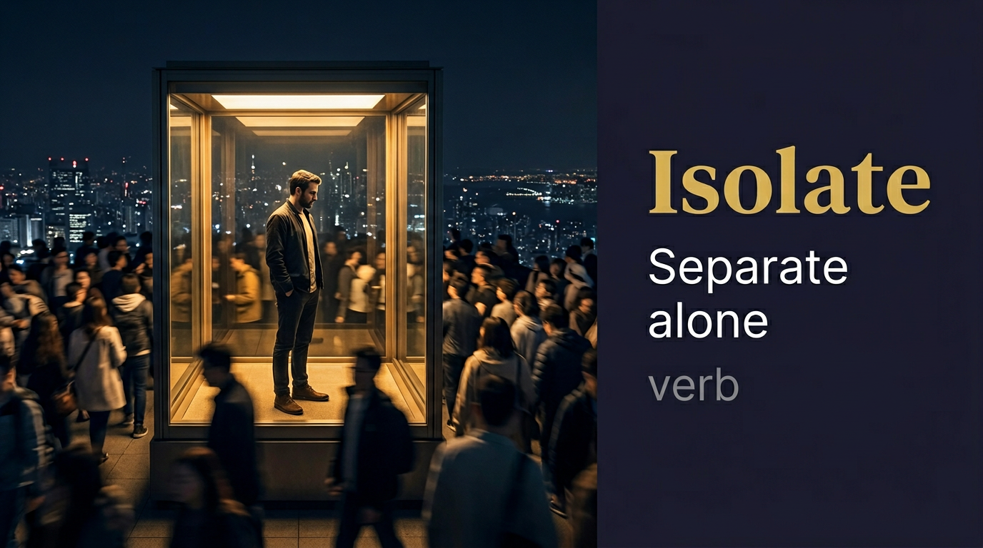 Isolate (يُعزل ويُفصل) — illustrated meaning of the English word Isolate on GL Dictionary