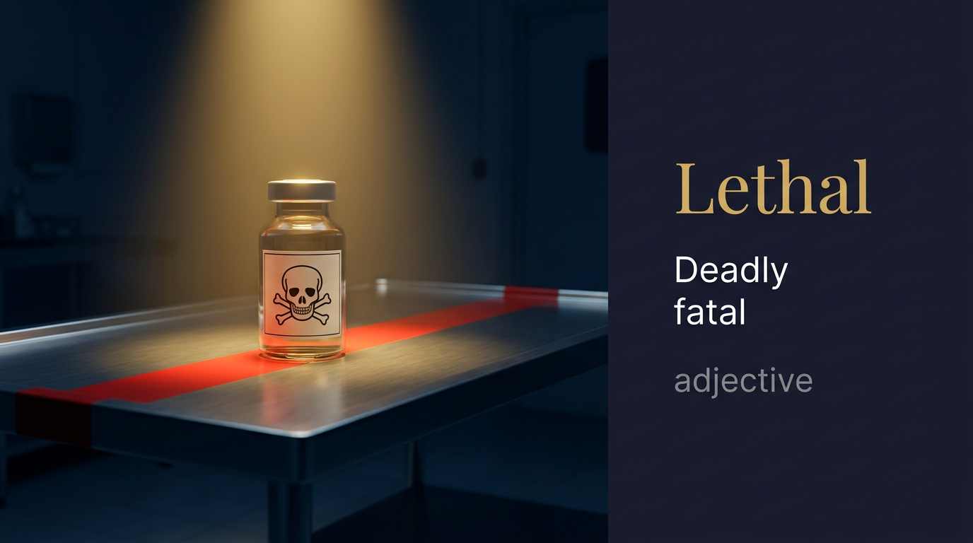 Lethal (مُميت) — illustrated meaning of the English word Lethal on GL Dictionary